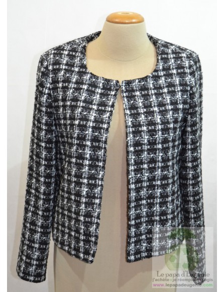Amélie Amélie - veste courte col arrondi - Dame - noir - XL-42 FR-T4