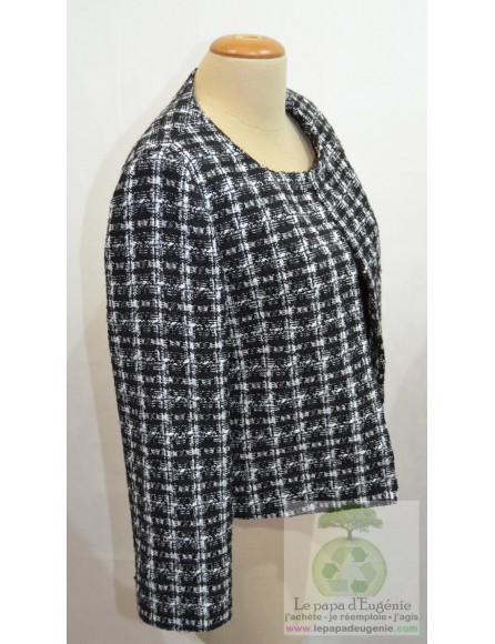 Amélie Amélie - veste courte col arrondi - Dame - noir - XL-42 FR-T4