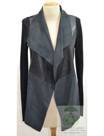 Stradivarius - cardigan - gilet mi-long - Dame - noir - S-36 FR-T1