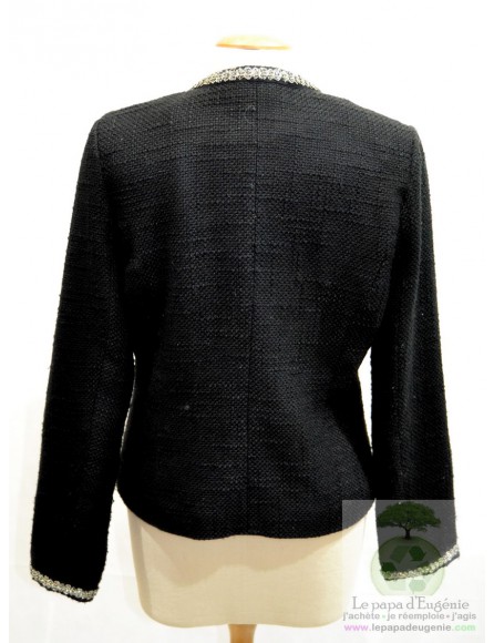 Daphnea - veste courte col arrondi - Dame - noir - L-40 FR-T3
