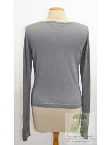 Sandwich - cardigan - gilet court - Dame - gris - S-36 FR-T1