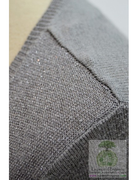 Sandwich - cardigan - gilet court - Dame - gris - S-36 FR-T1
