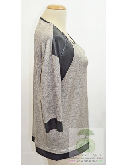 QH30 - Quinze Heure Trente - top - Dame - gris - M-38 FR-T2