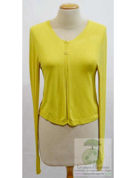 La fée maraboutée - cardigan - gilet - Dame - jaune - L-40 FR-T3