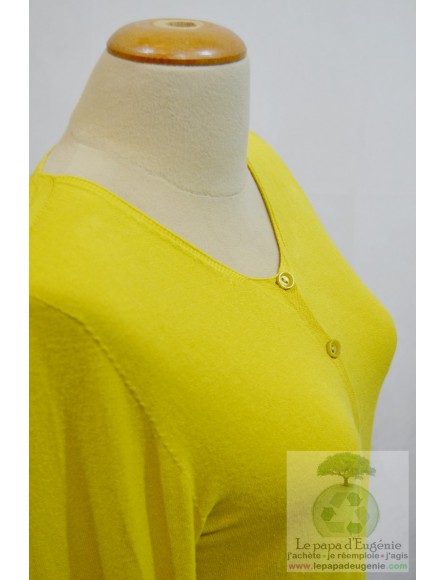 La fée maraboutée - cardigan - gilet - Dame - jaune - L-40 FR-T3