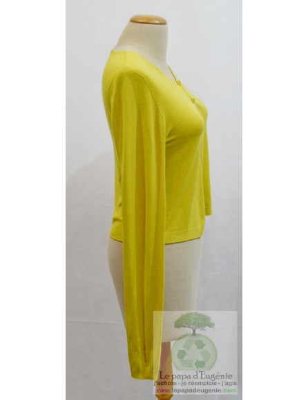 La fée maraboutée - cardigan - gilet - Dame - jaune - L-40 FR-T3