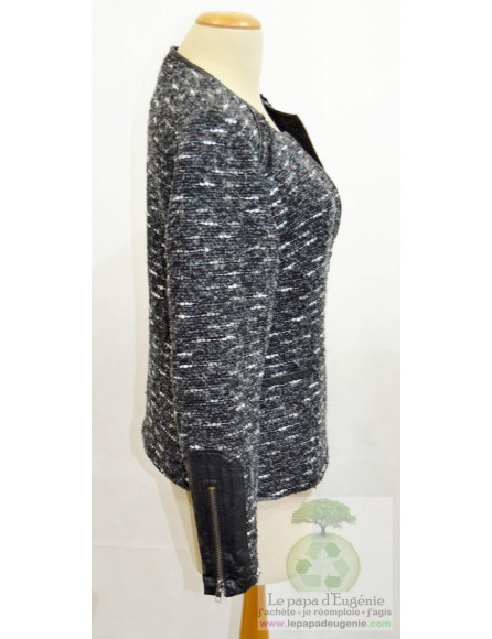 Fransa - veste courte col arrondi - Dame - gris - M-38 FR-T2