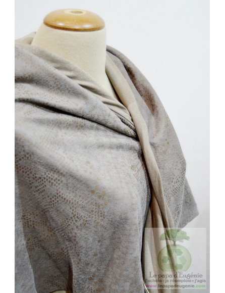 Miouco - foulard triangulaire réversible - Dame - gris - taille unique