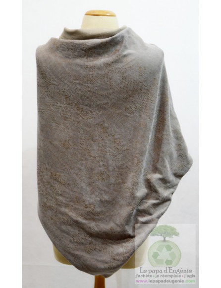 Miouco - foulard triangulaire réversible - Dame - gris - taille unique