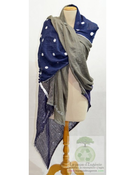 Shanna - foulard rectangulaire - Dame - kaki - taille unique