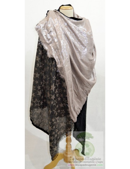 Shanna - foulard rectangulaire - Dame - noir - taille unique