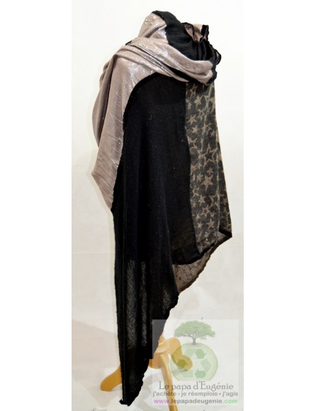 Shanna - foulard rectangulaire - Dame - noir - taille unique