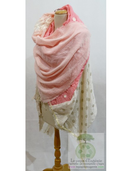 Mon'Isalizou - foulard rectangulaire - Dame - rose - taille unique