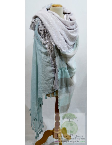 Shanna - foulard rectangulaire - Dame - vert - taille unique