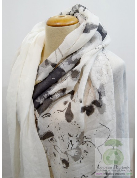 Mon'Isalizou - foulard rectangulaire - Dame - écru-ivoire - taille unique