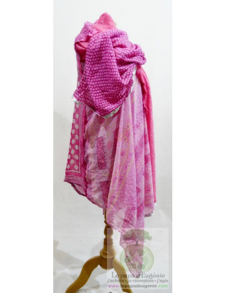 Mon'Isalizou - foulard rectangulaire - Dame - rose - taille unique