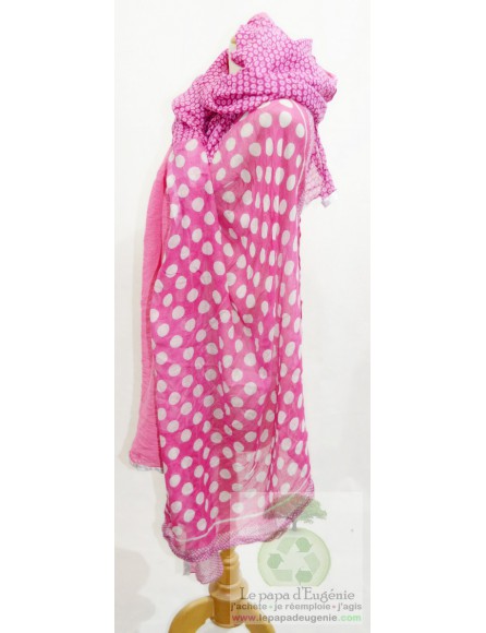 Mon'Isalizou - foulard rectangulaire - Dame - rose - taille unique