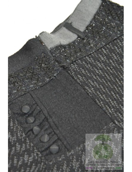 Desigual - jupe courte - mini-jupe - Dame - gris - M-38 FR-T2