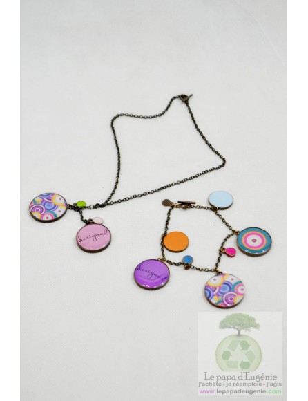 Desigual - parure collier et bracelet - Dame - multicolore - taille unique