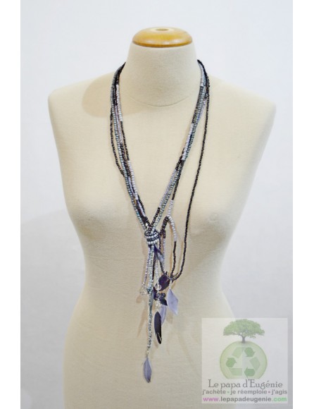 Inconnu - collier multi-perles - Dame - gris - taille unique