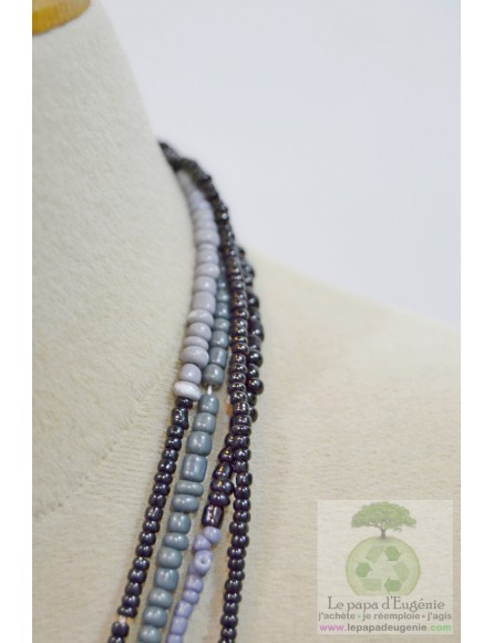 Inconnu - collier multi-perles - Dame - gris - taille unique