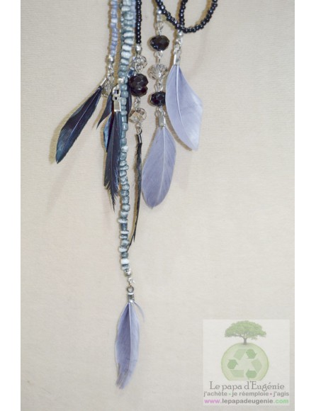 Inconnu - collier multi-perles - Dame - gris - taille unique