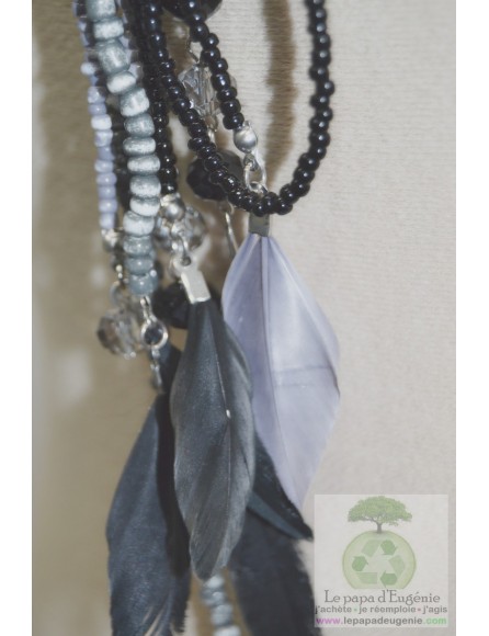 Inconnu - collier multi-perles - Dame - gris - taille unique