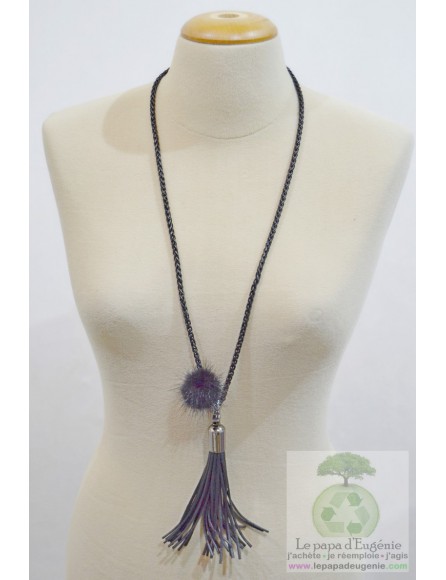 Inconnu - collier - chaine épaisse - Dame - noir - taille unique