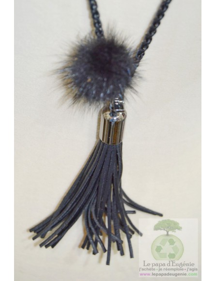 Inconnu - collier - chaine épaisse - Dame - noir - taille unique