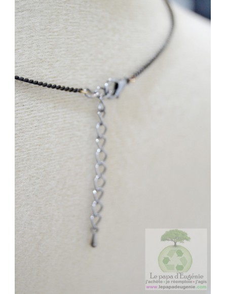 Inconnu - collier - chaine fine - Dame - noir - taille unique