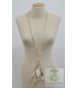 Inconnu - collier mixte metal-cuir - Dame - beige - taille unique