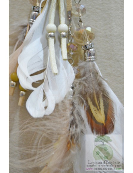 Inconnu - collier mixte metal-cuir - Dame - beige - taille unique