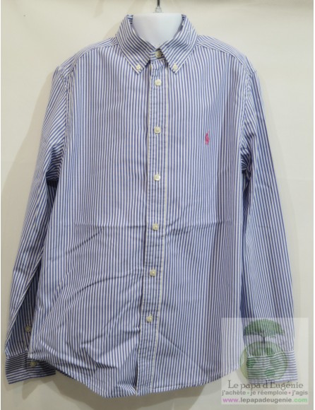 Ralph Lauren - chemise à lignes - Garçon - bleu - 14A