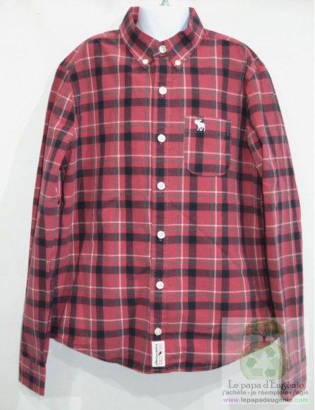 Abercrombie & Fitch - chemise à carreaux - Garçon - bordeau - 13A+