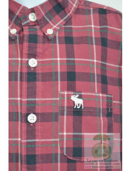 Abercrombie & Fitch - chemise à carreaux - Garçon - bordeau - 13A+