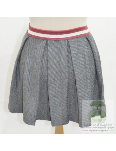 Zara Kids - jupe courte - mini-jupe - Fille - gris - 9A+