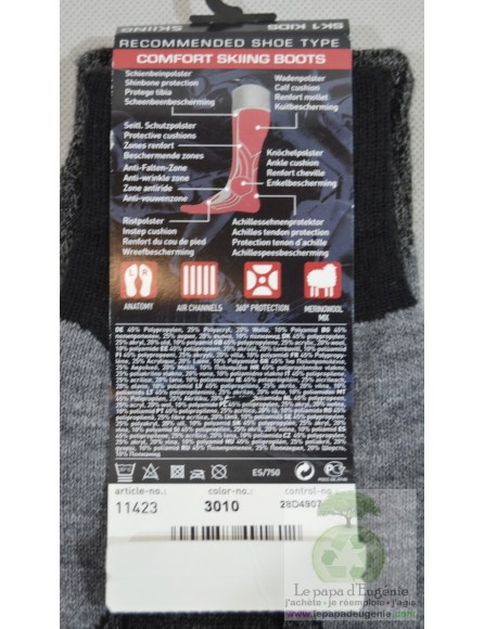 Falke - chaussettes de ski - Fille, Garçon - gris - 31-34