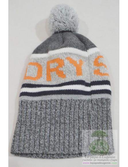 Superdry - bonnet à ponpon - Fille, Garçon - gris - taille unique