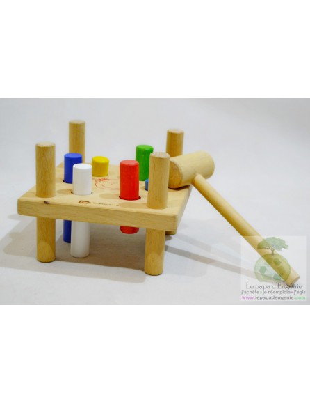 Inconnu - set marteau et clous en bois - Fille, Garçon - multicolore - 24M+