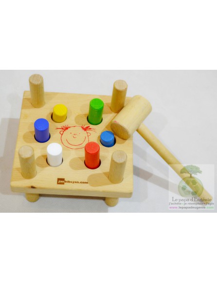 Inconnu - set marteau et clous en bois - Fille, Garçon - multicolore - 24M+