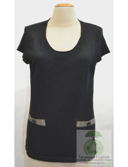Caroline Biss - pull manches courtes - Dame - noir - L-40 FR-T3