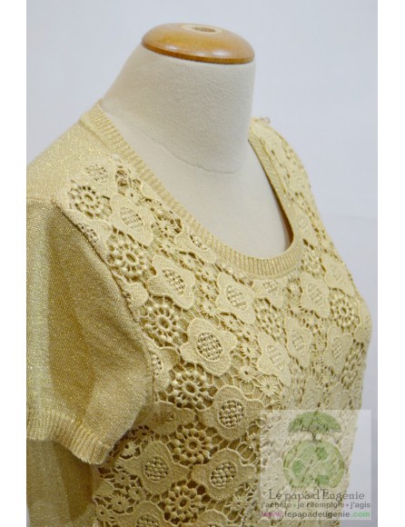 Caroline Biss - top - Dame - or - L-40 FR-T3
