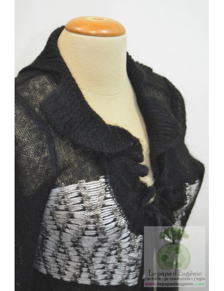 Caroline Biss - cardigan - gilet mi-long - Dame - noir - L-40 FR-T3