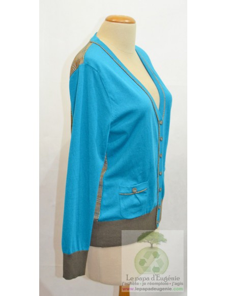 Betty Barclay - cardigan - gilet mi-long - Dame - bleu - L-40 FR-T3