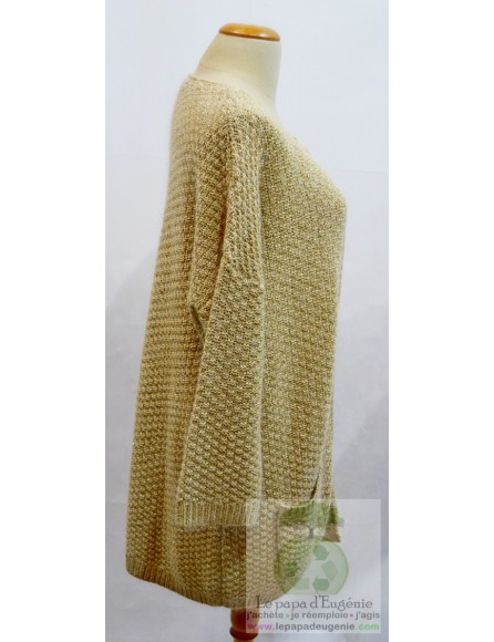 1 Un 2 Deux 3 Trois - cardigan - gilet long - Dame - or - M-38 FR-T2