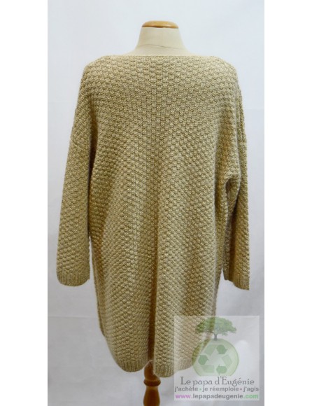 1 Un 2 Deux 3 Trois - cardigan - gilet long - Dame - or - M-38 FR-T2