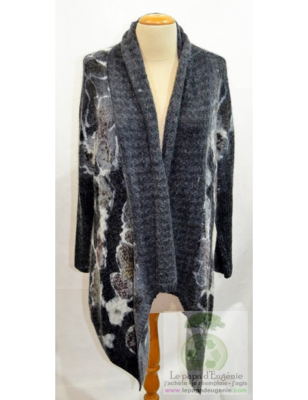 Caroline Biss - cardigan - gilet long - Dame - gris - M-38 FR-T2