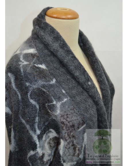 Caroline Biss - cardigan - gilet long - Dame - gris - M-38 FR-T2