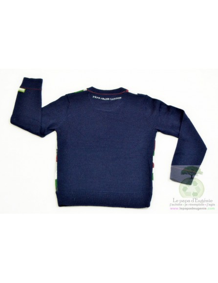 Pepe Jeans - pull col V - Fille, Garçon - bleu - 8A