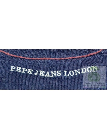 Pepe Jeans - pull col V - Fille, Garçon - bleu - 8A